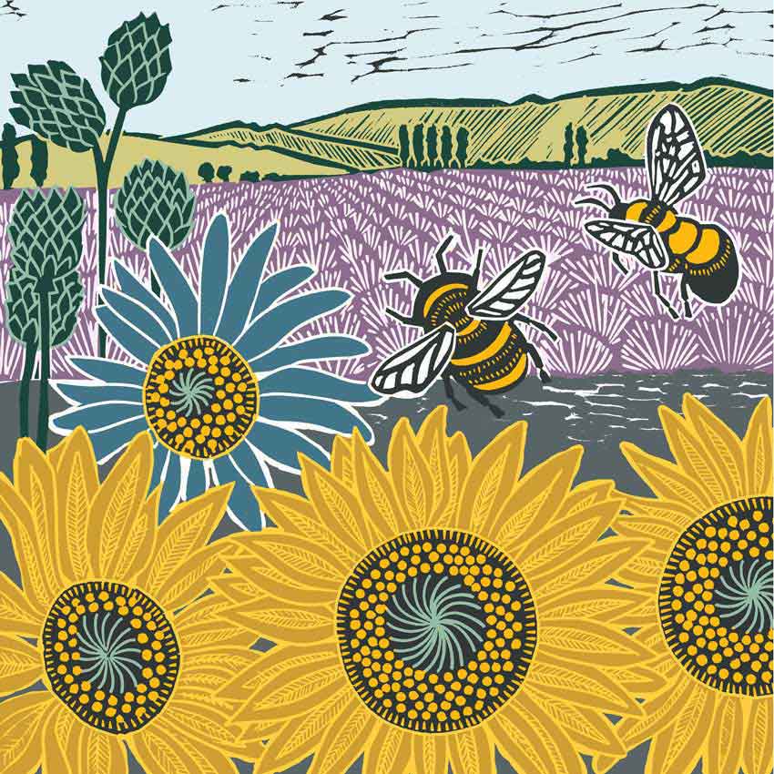 "Lavender & Sunflowers", große Papierservietten von PPD "Lavender & Sunflowers", große Papierservietten von PPD