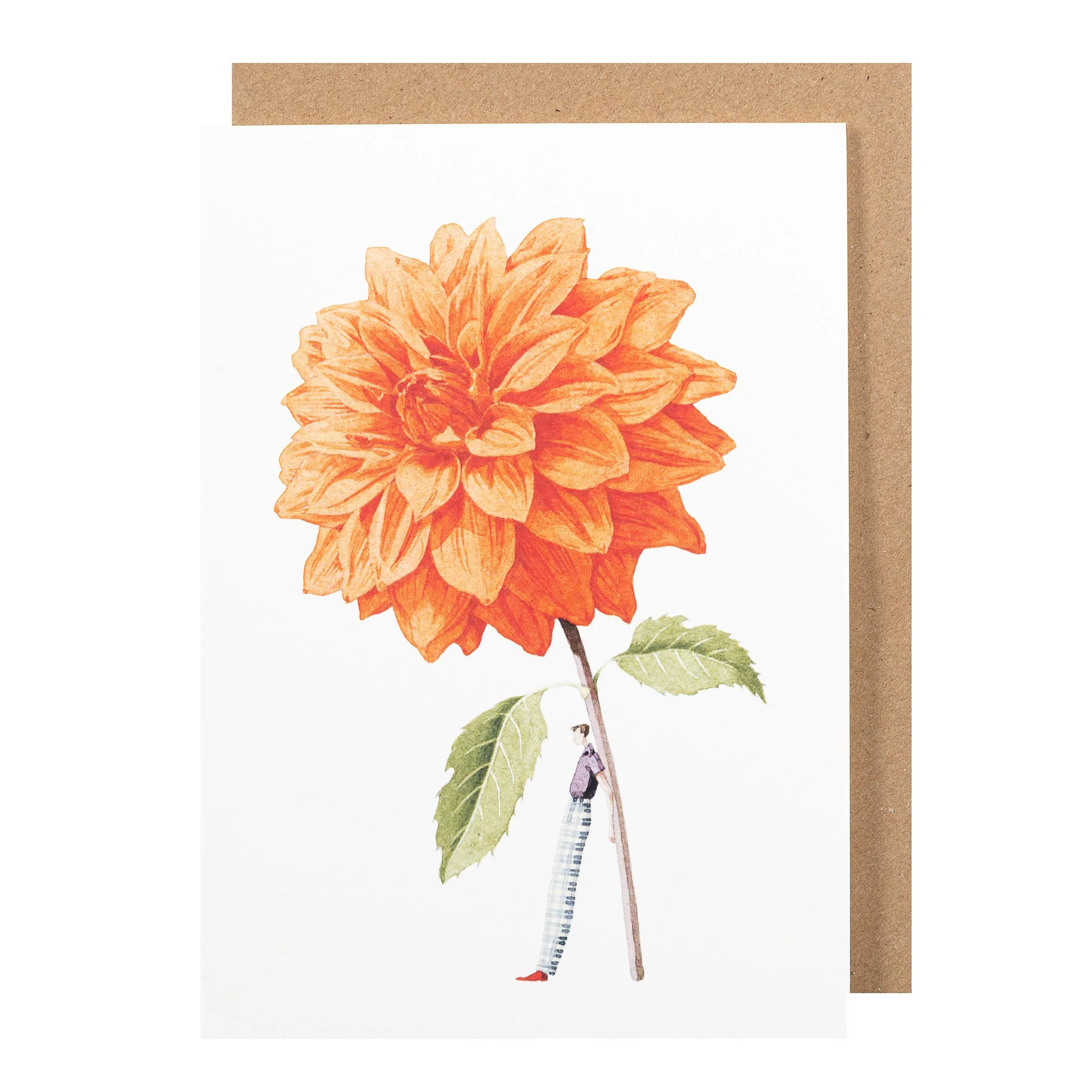 Grußkarte "DAHLIA ORANGE" von Laura Stoddart