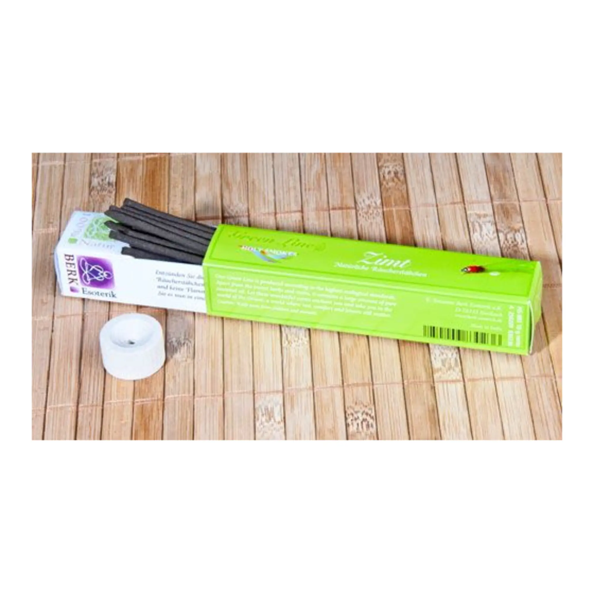 Berk Green Line Zimt Räucherstäbchen mit Verpackung, Räucherstäbchen und Keramikhalter
