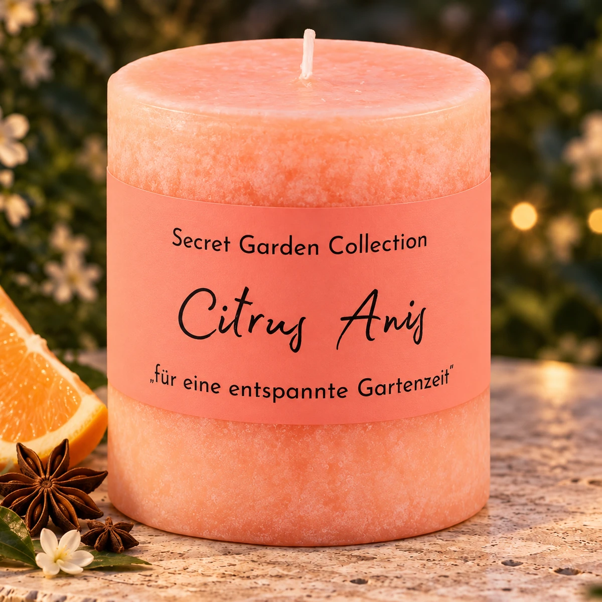 Schulthess Secret Garden Duftkerze Citrus Anis mit Orange und Sternanis