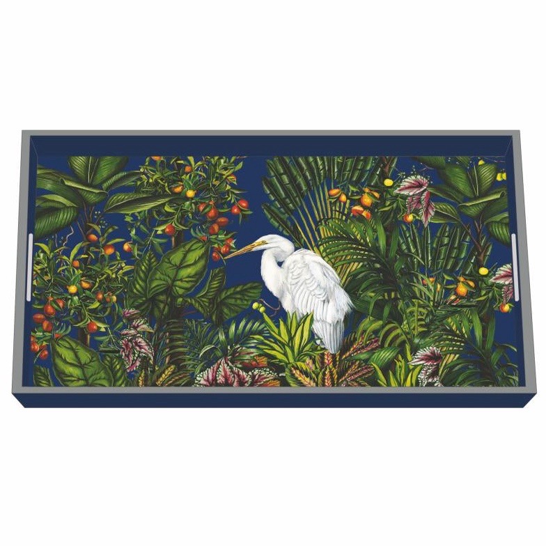 "Egret Island" / Wooden Lacquer Tray - Tablett von PPD 