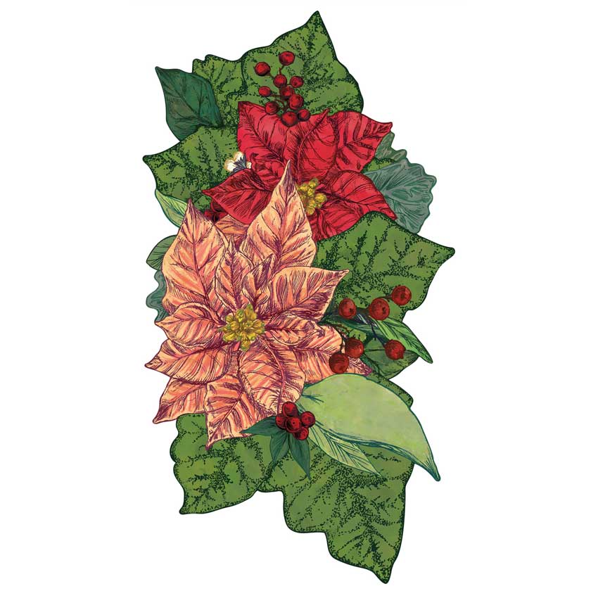 Table Accent - Tischakzente aus Papier "POINSETTIA" von Hester & Cook 