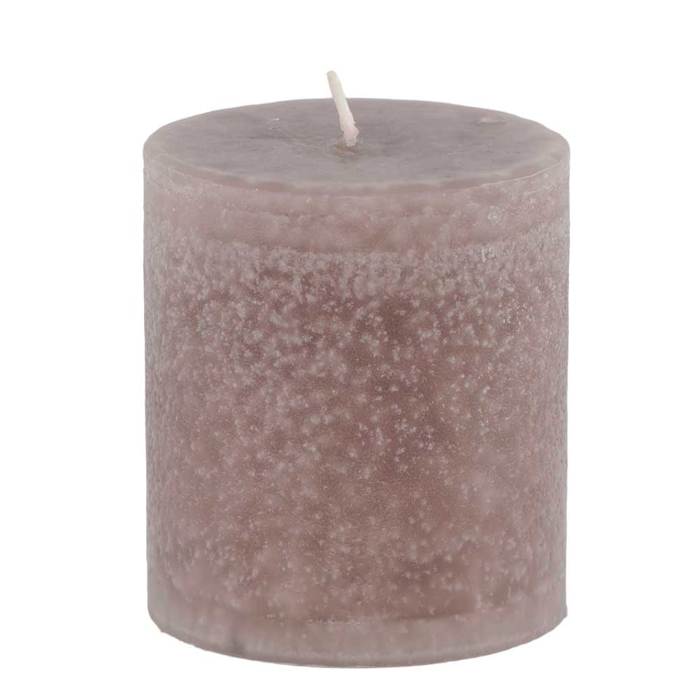 Schulthess Stumpenkerze ohne Duft - Farbe Braungrau dunkel