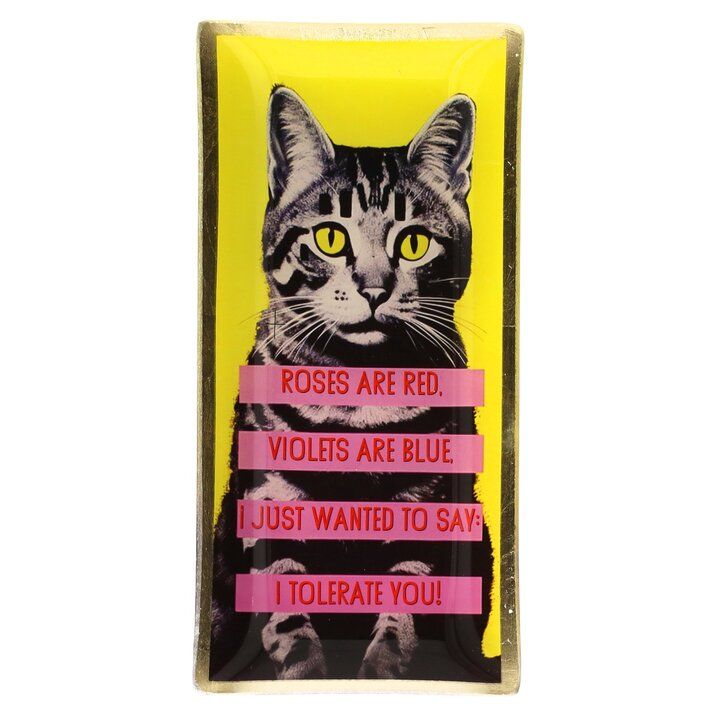 Love Plates - Glasteller "Katze gelb" von Gift Company 