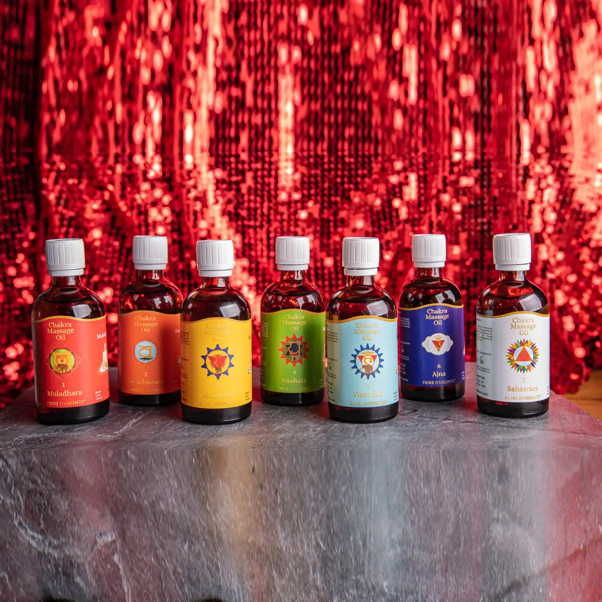 Berk Chakra Massageöle für die sieben Chakren – Muladhara, Swadhistana, Manipura, Anahata, Vishuddha, Ajna und Sahasrara