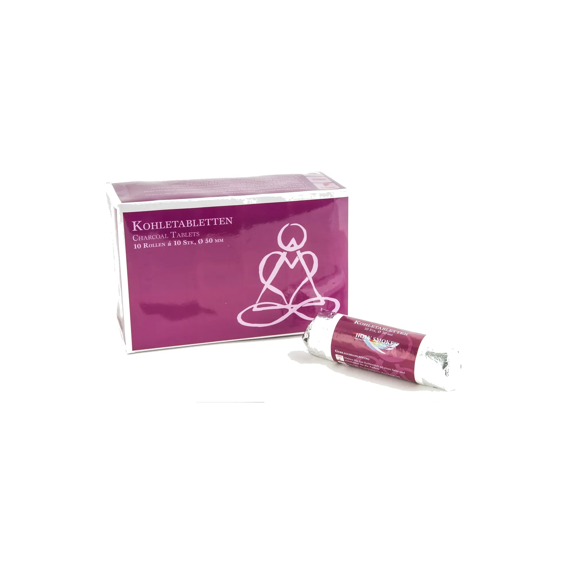 Berk Räucherkohle Ø 5 cm mit Verpackung und Folienrolle