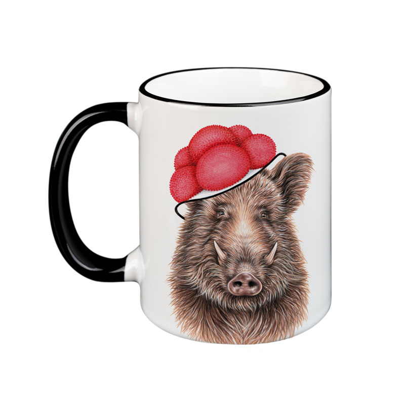 Wildschwein mit Bollenhut - die große Keramiktasse von 5 Valleys Wildschwein mit Bollenhut - die große Keramiktasse von 5 Valleys
