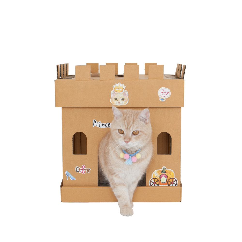 Castle Cub Princess Katzenhaus – nachhaltiges Kartonhaus für Katzen, ideal zum Spielen, Schlafen und Verstecken. Umweltfreundlich & stabil.