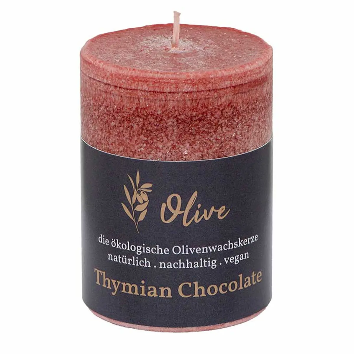 Thymian - Chocolate / Olivenwachs Duftkerze von Schulthess Kerzen