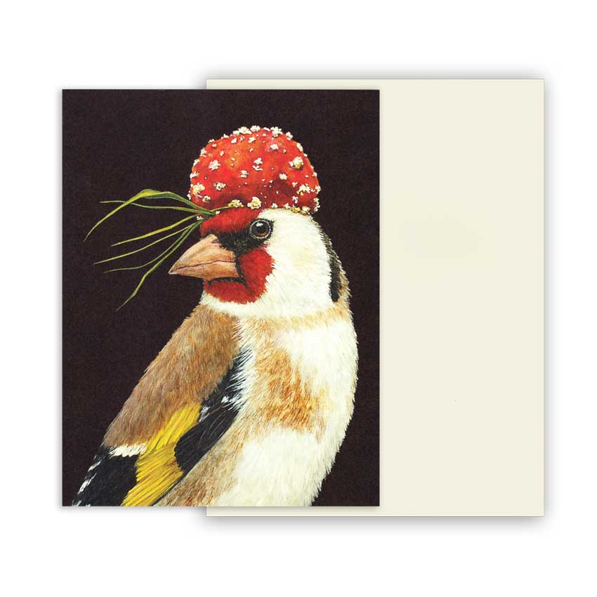 Grußkarte "CHAUNCY THE GOLDFINCH" von Hester & Cook 