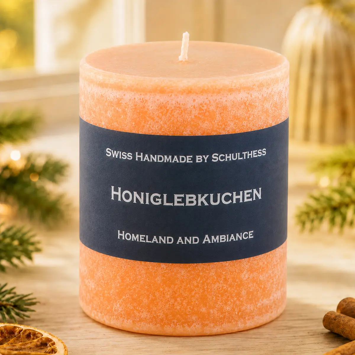 Honig-orange Schulthess Duftkerze Honiglebkuchen in festlicher Weihnachtsatmosphäre