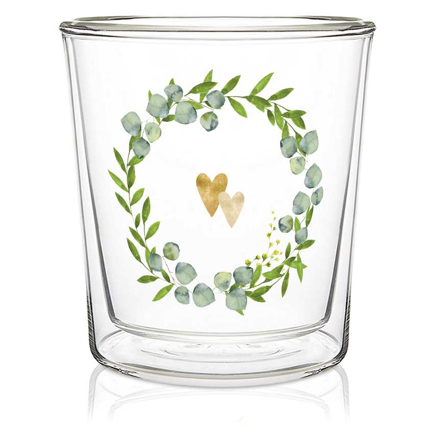 Two Hearts - Double wall Trend Glas von PPD