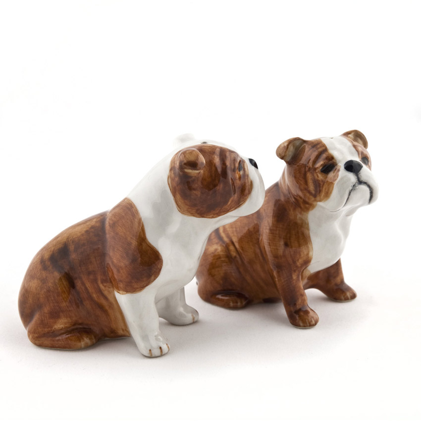 English Bulldog - die Salz und Pfeffer Streuer von Quail Ceramics