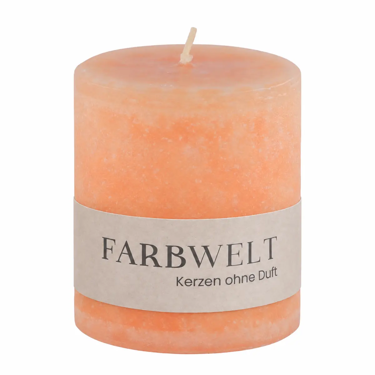 Schulthess Stumpenkerze Peach Cashmre ohne Duft mit Banderole