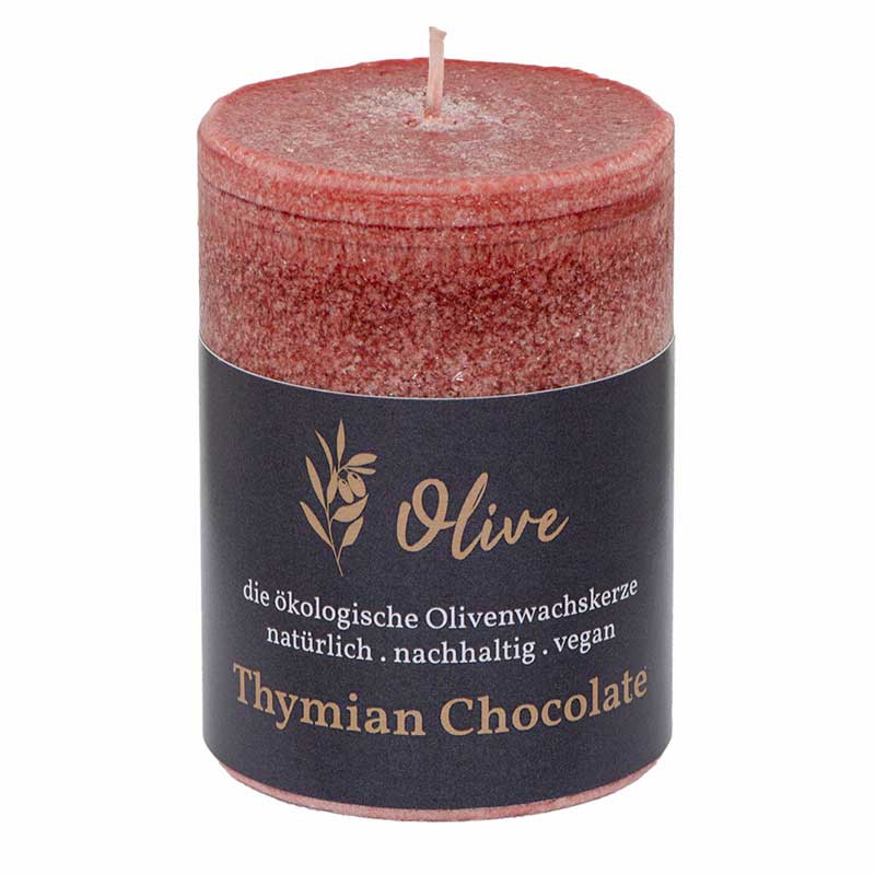 Thymian - Chocolate / Olivenwachs Duftkerze von Schulthess Kerzen 