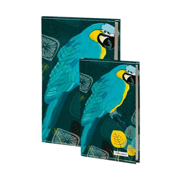 Notizbuch / Notebook "BLUE MACAW, Format DIN A5 von I like Pape
