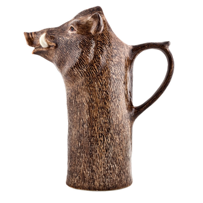 die große Wildschwein Wasserkaraffe von Quail Ceramics