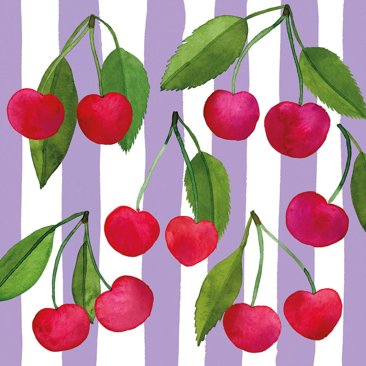 Cherry & Stripes - Servietten von PPD