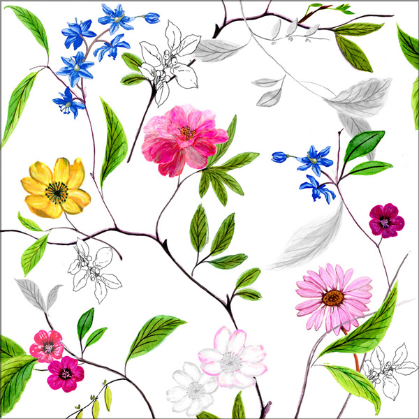 "Flower Power ", große Papierservietten von PPD "Flower Power ", große Papierservietten von PPD