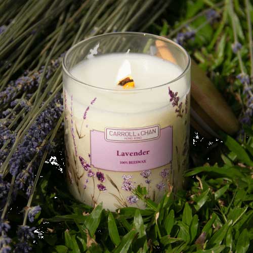 Carroll & Chan Duftkerze Lavender aus 100 % Bienenwachs – natürlicher Lavendelduft für Ruhe und Entspannung. Handgegossen, bei Lebenswerte erhältlich.