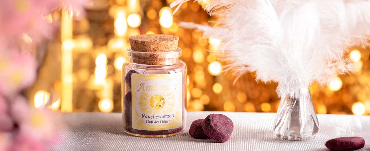 Ambrosia Duft der Götter – handgefertigte Räucherherzen von Berk, ideal für Rituale, Meditation und duftende Momente voller Liebe, Licht und Ruhe.