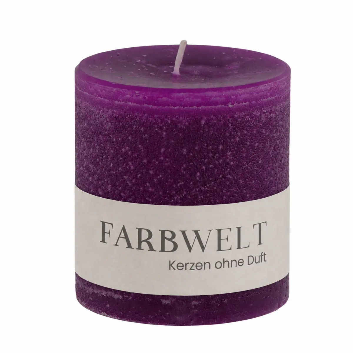 Schulthess Stumpenkerze Royal Purple ohne Duft mit Banderole