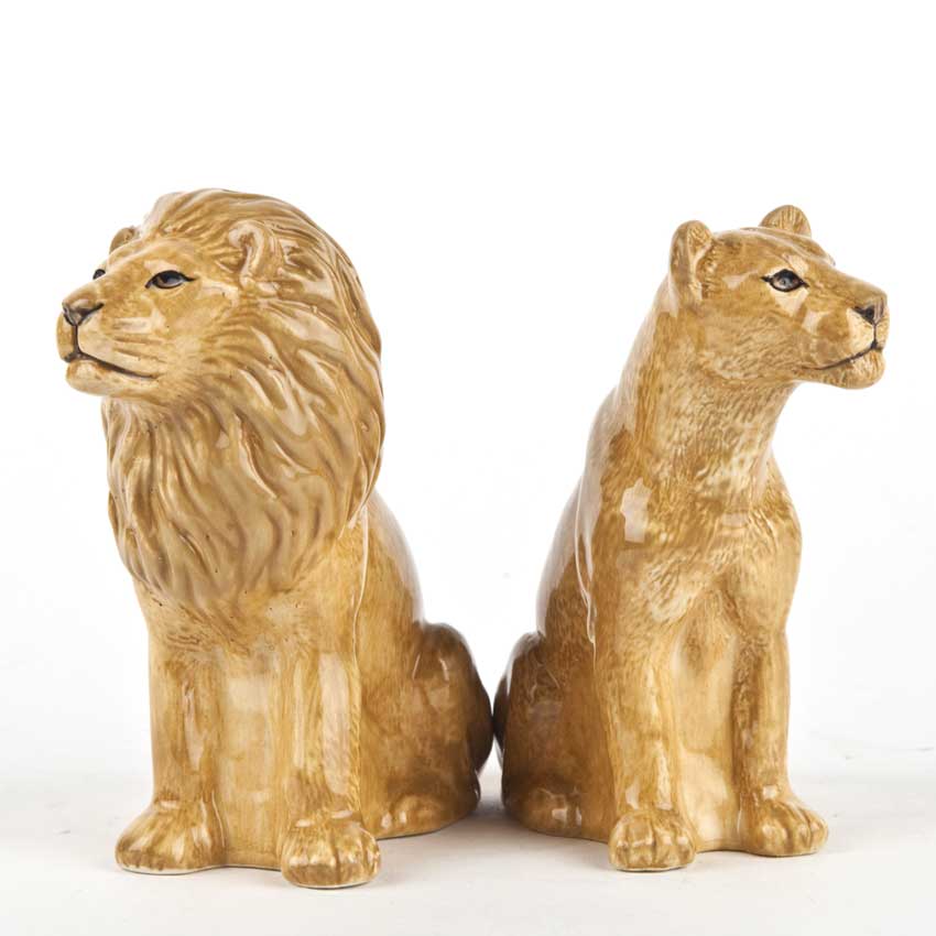 Löwen - die Salz und Pfeffer Streuer von Quail Ceramics 