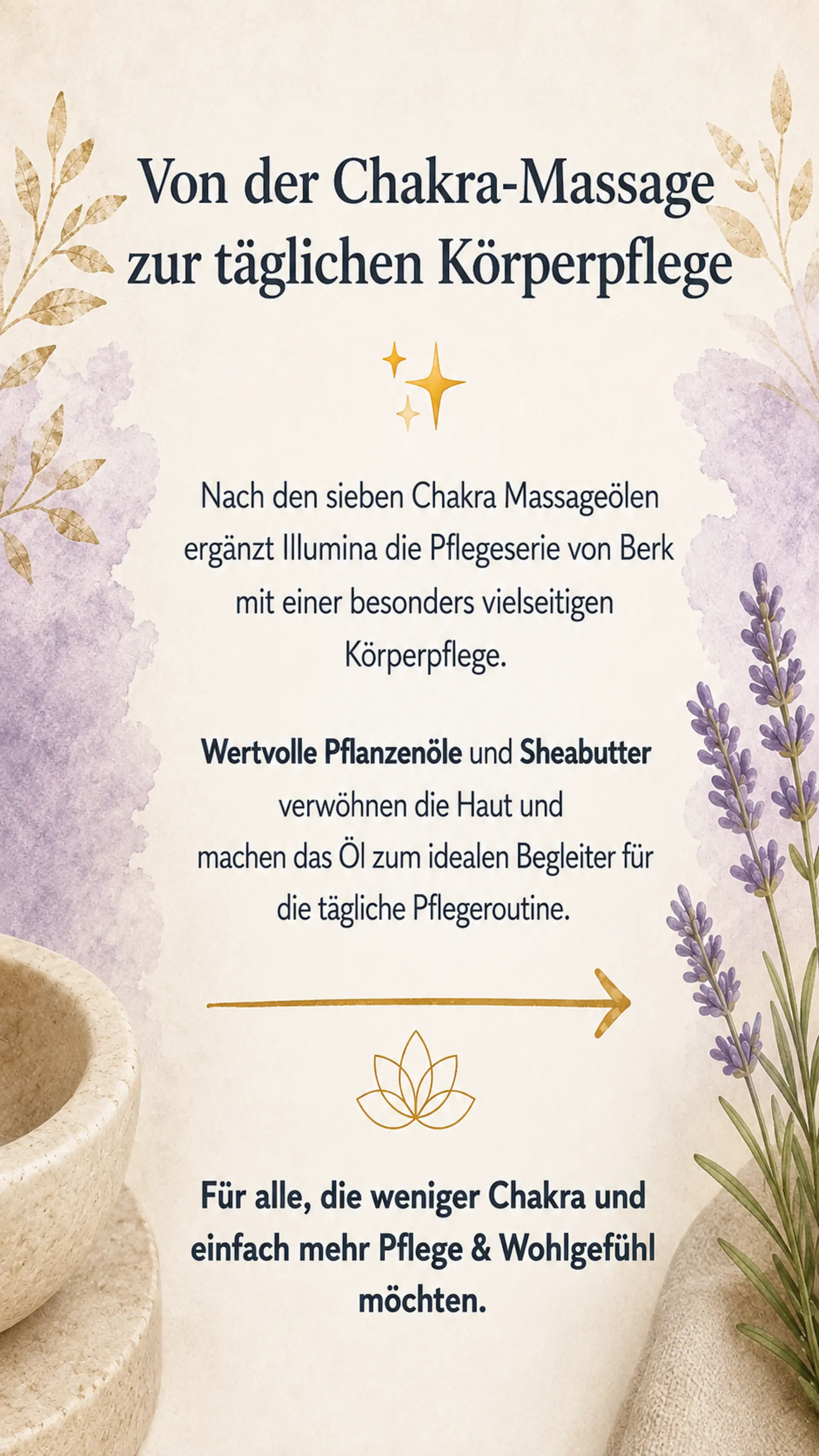 Berk Chakra Massageöle und Bio Körperöl Illumina – Übergang von Chakra-Massage zur täglichen Körperpflege