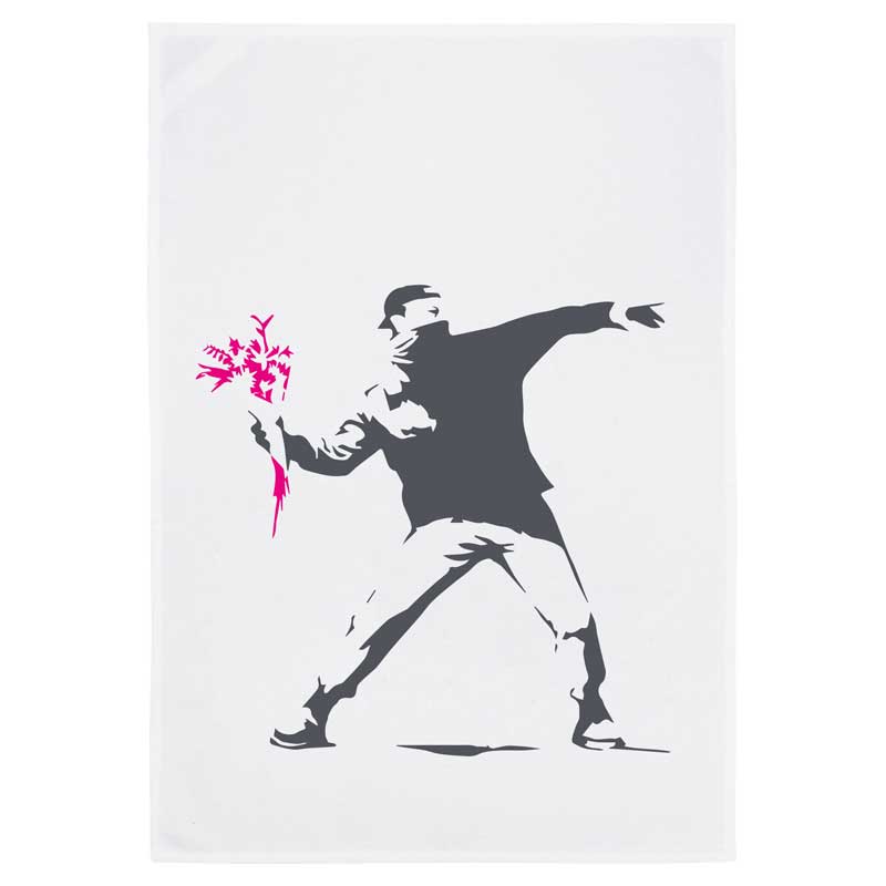"Street Art Flower Thrower" - Geschirrtuch von 17;30