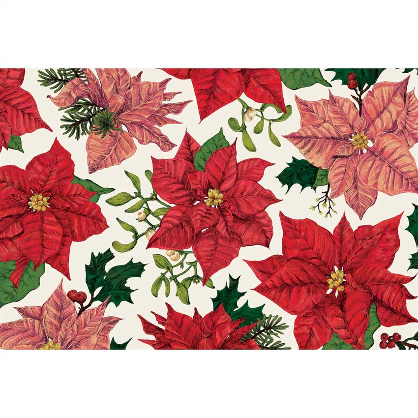 Placemats - Papier Tischsets "FESTIVE POINSETTIAS" von Hester & Cook 