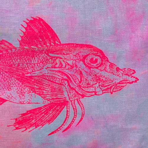 "Fische 1" - Einzelstück – Unique Geschirrtuch von Frohstoff  