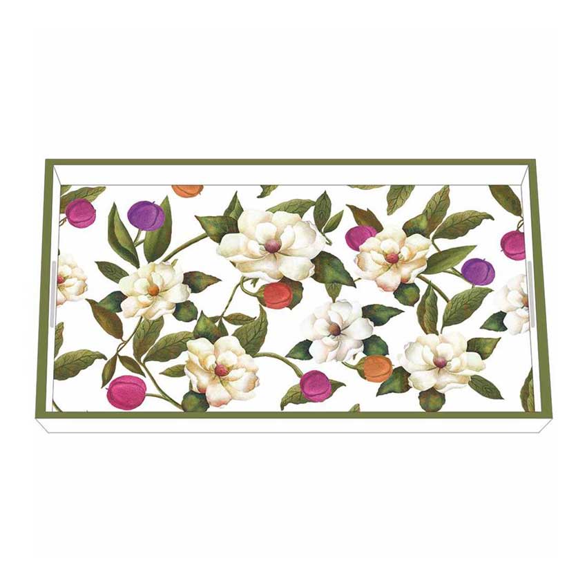 "Southern Magnolias" / Wooden Lacquer Tray - Tablett von PPD "Southern Magnolias" / Wooden Lacquer Tray - Tablett von PPD