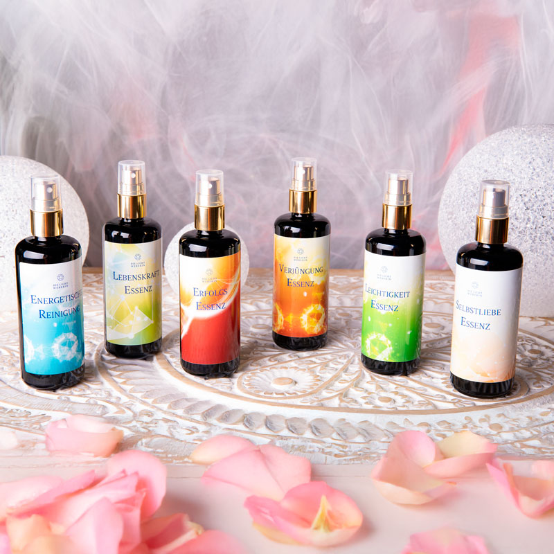 Hochschwingende Essenzen von Die Lichtweberin – Energetische Reinigung, Lebenskraft, Erfolg, Verjüngung, Leichtigkeit und Selbstliebe für Aura, Energie und Wohlbefinden.