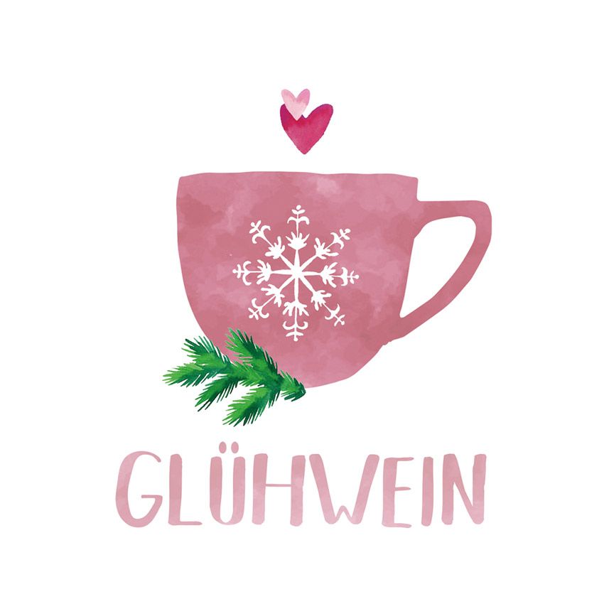 "Glühwein", kleine Papierservietten von PPD