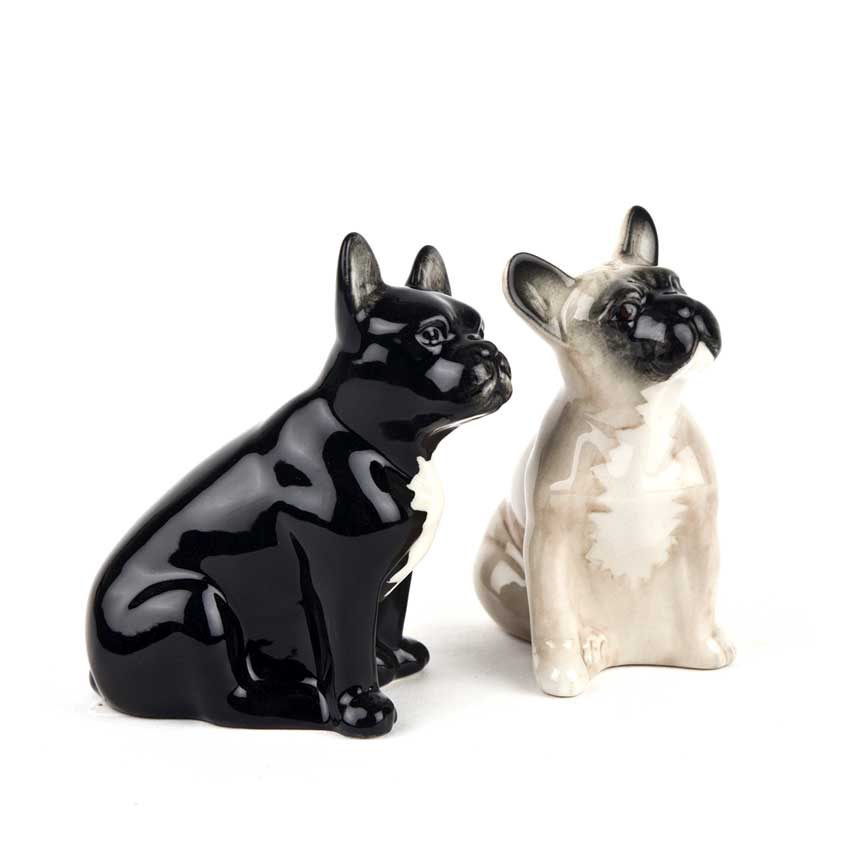 French Bulldog black / fawn - die Salz und Pfeffer Streuer von Quail Ceramics