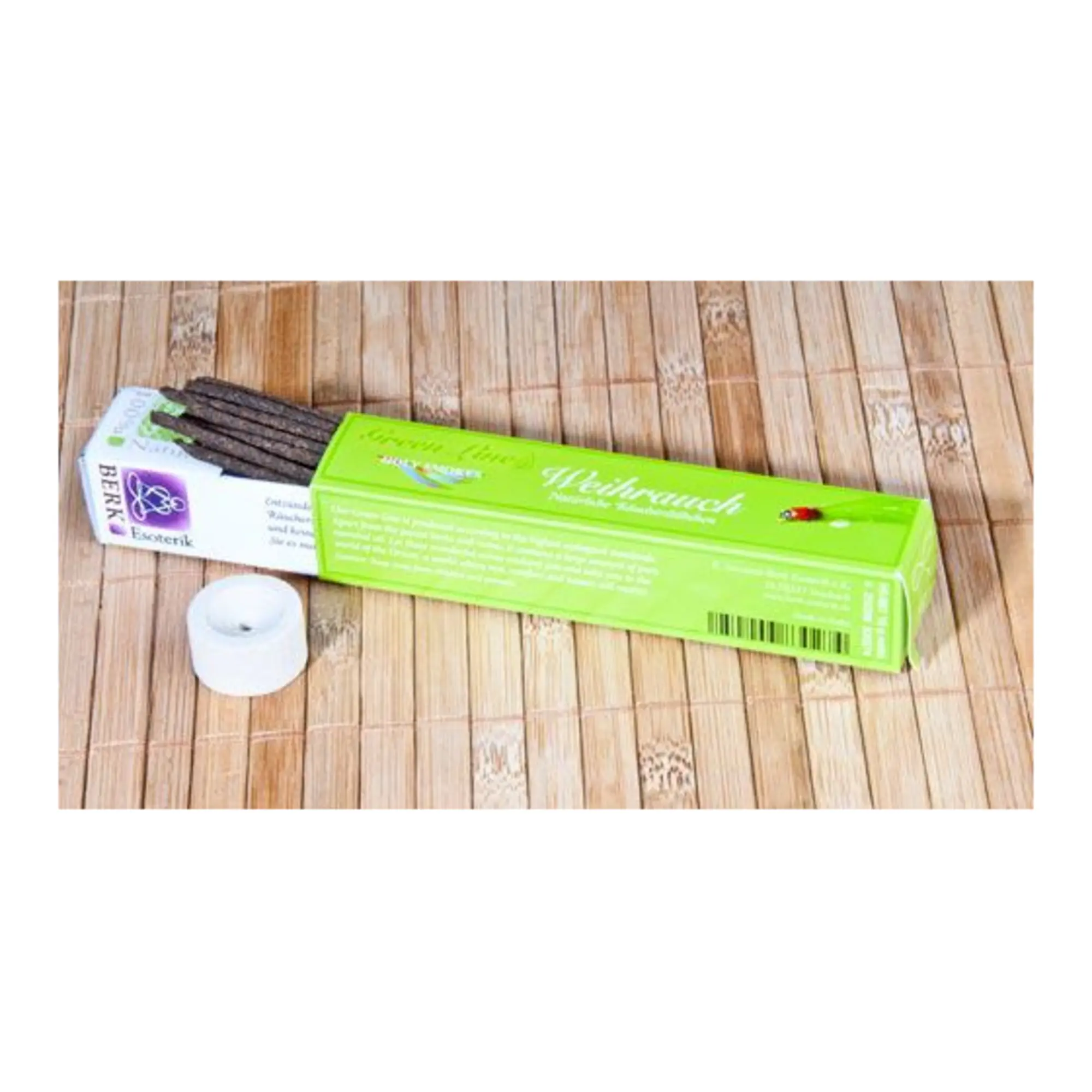 Berk Green Line Weihrauch Räucherstäbchen mit Verpackung, Räucherstäbchen und Keramikhalter
