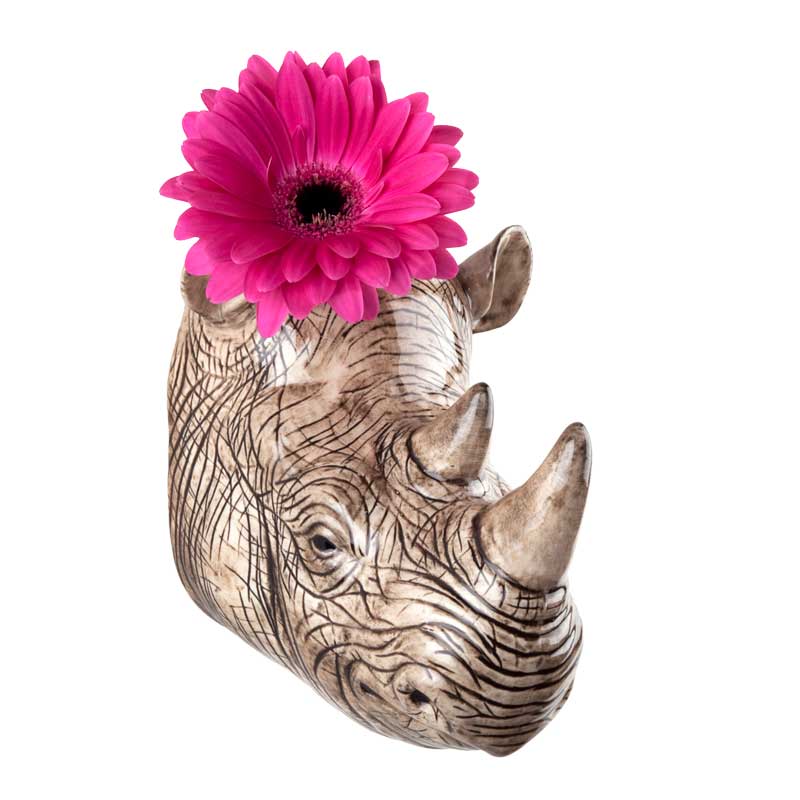 Nashorn / Rhino - die große Wandvase von Quail Ceramics