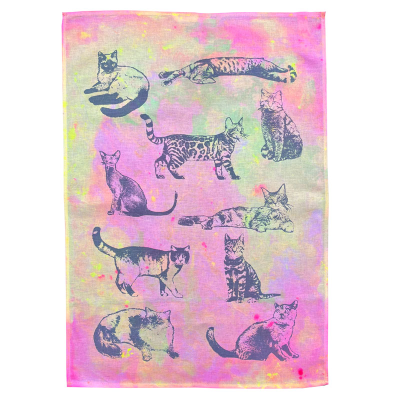 "Cat Family 2" - Einzelstück – Unique Geschirrtuch von Frohstoff 