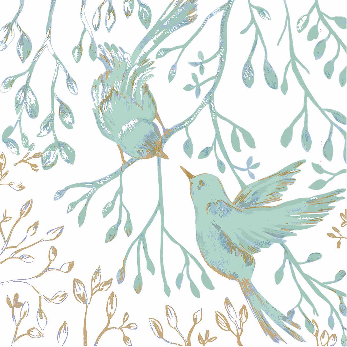 "Jardin Japonais en bleu", große Papierservietten von PPD