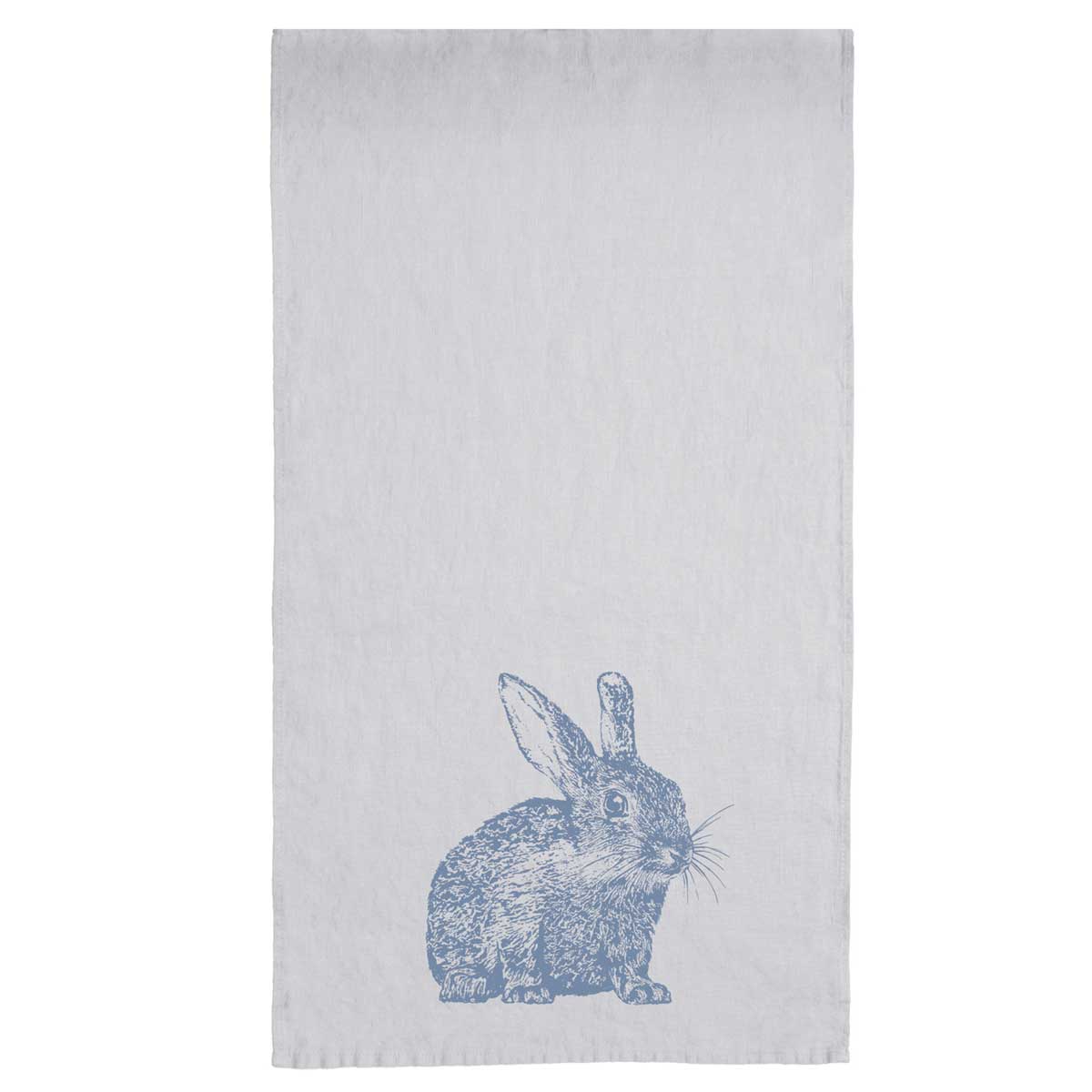 "Wildkaninchen blaugrau" - Tischläufer  aus Naturleinen - von Frohstoff