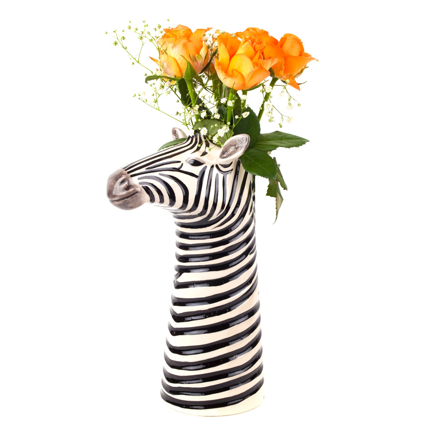 Quail Ceramics - die große Zebra Blumenvase 