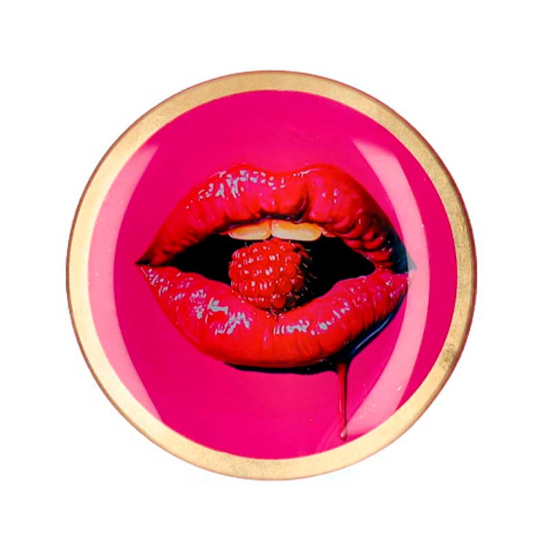 Love Plates - Glasteller "Mund pink" von Gift Company