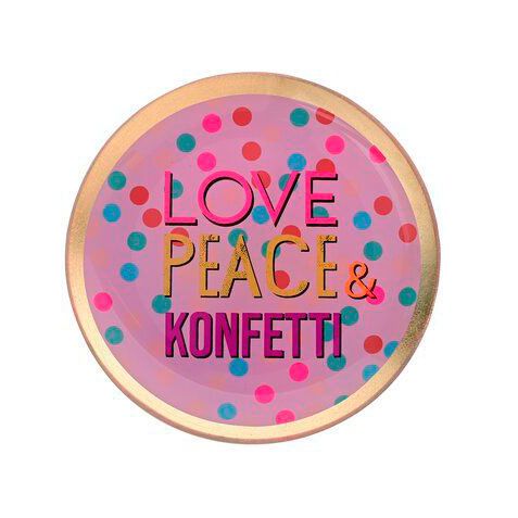 Love Plates - Glasteller "Love, Peace & Konfetti" von Gift Company