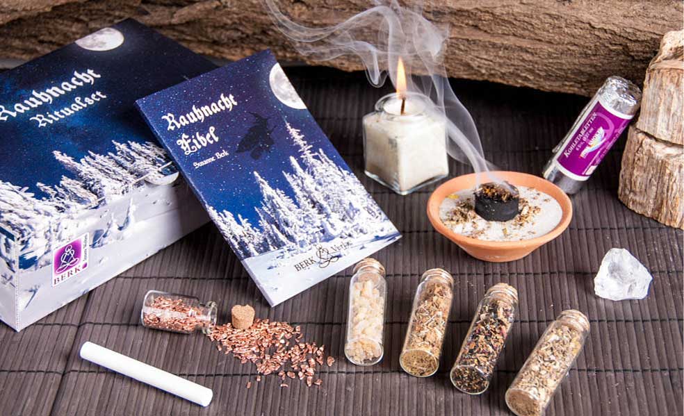 Berk Rauhnacht Ritual Set – Räucherung für die zwölf heiligen Nächte mit Harzen, Kräutern, Anleitung und Zubehör zur spirituellen Reinigung, Loslassen und Neuausrichtung.