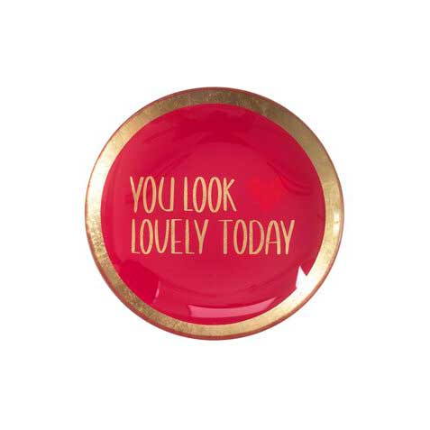 Love Plates - Glasteller "You look lovely today" von Gift Company