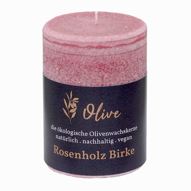 Rosenholz - Birke / Olivenwachs Duftkerze von Schulthess Kerzen 