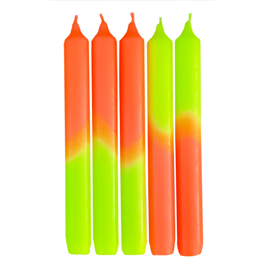 Engels Stabkerzen Set Neon / Farbe: Orange - Gelb 