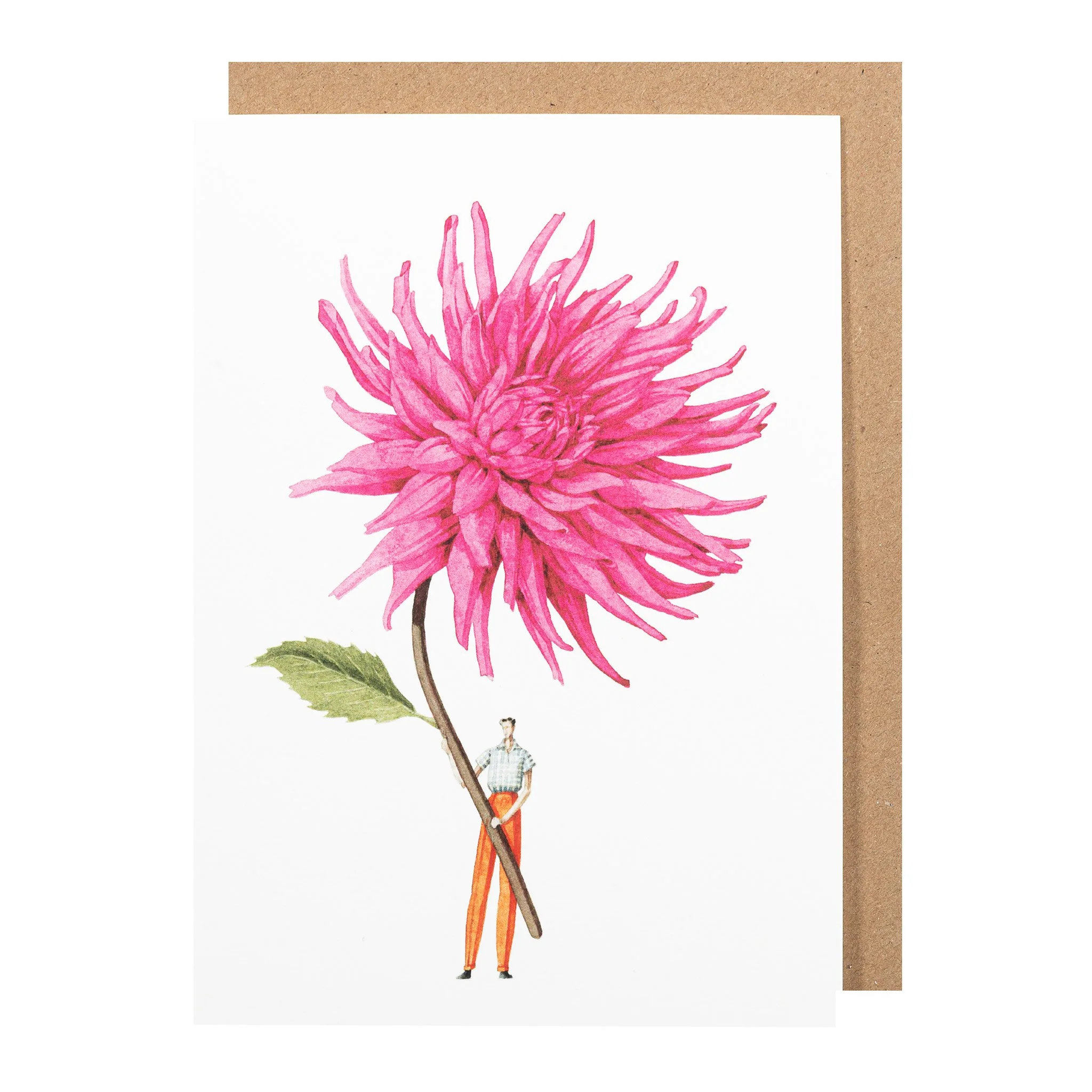 Grußkarte "PINK DAHLIA" von Laura Stoddart