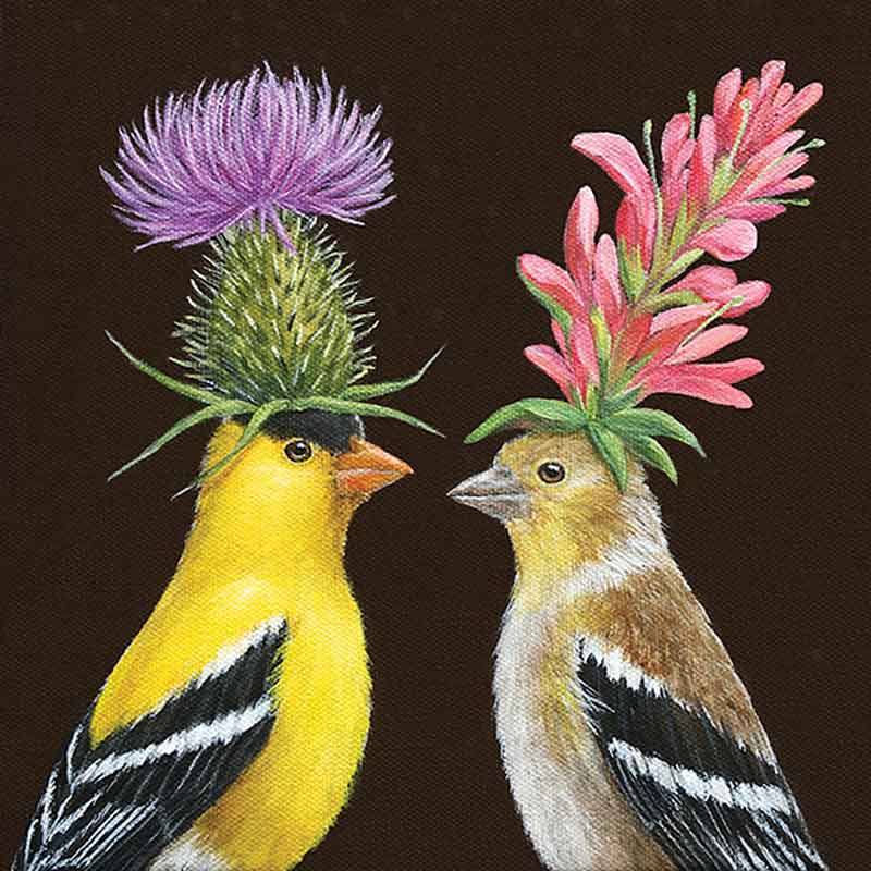 "Goldfinch Couple", große Papierservietten von PPD "Goldfinch Couple", große Papierservietten von PPD