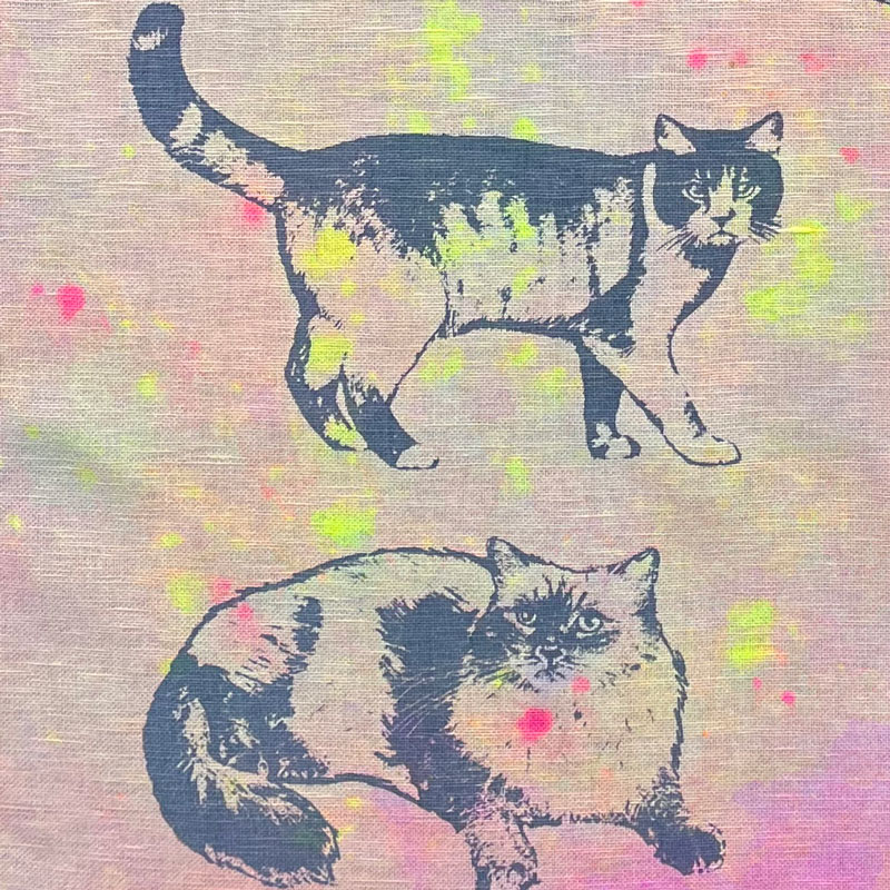  "Cat Family 1" - Einzelstück – Unique Geschirrtuch von Frohstoff  